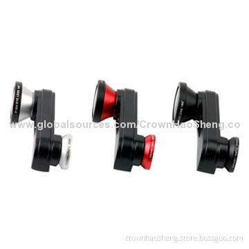 3-in-1 Bumper Lens Kit, Fish-eye Lens & Wide Angle & Macro Lens, for iPhone 5
